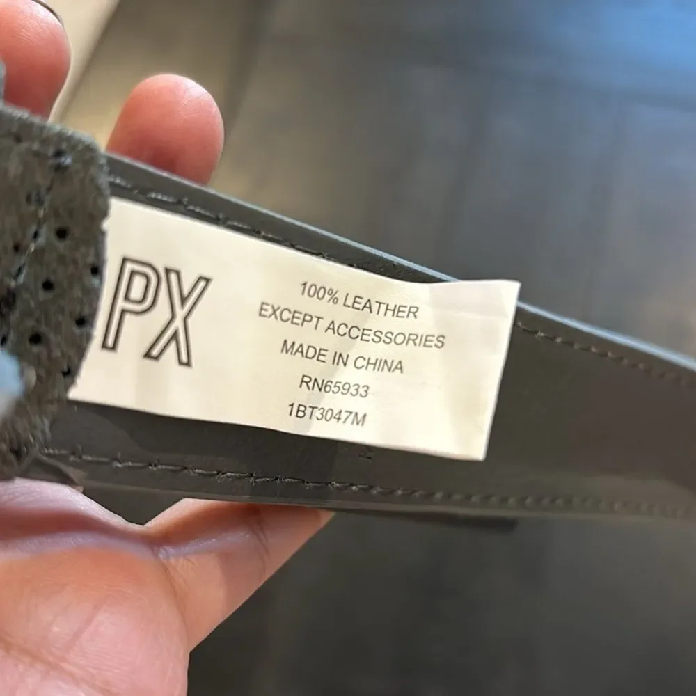 NWT PX Clothing Gray Men’s Leather Belt Size 40​​​​​​